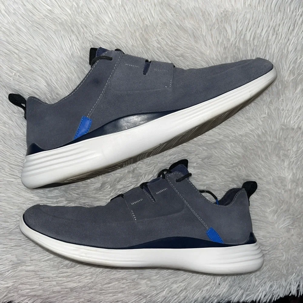 Cole Haan‎ Grandsport Shoes Men's 13 M Blue Suede Oxford Sneakers Casual Preppy